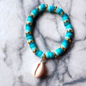 Blue shell bracelet